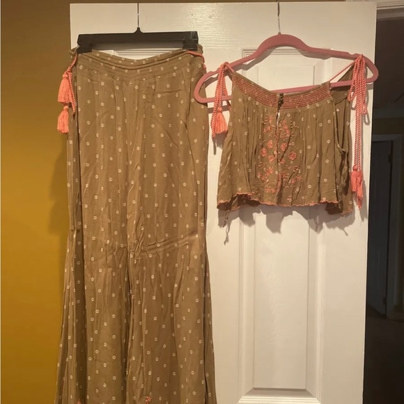 NWT Free People 2 piece pants set moss size small - Picture 1 of 7